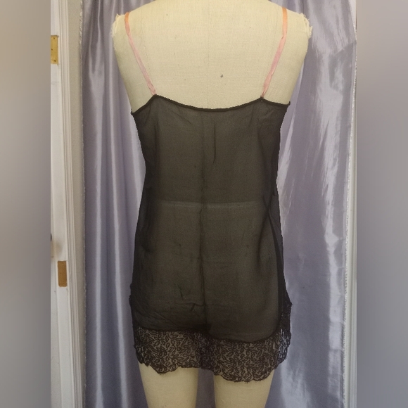 Vintage 1920's very sheer black chiffon and lace teddy - Picture 2 of 3